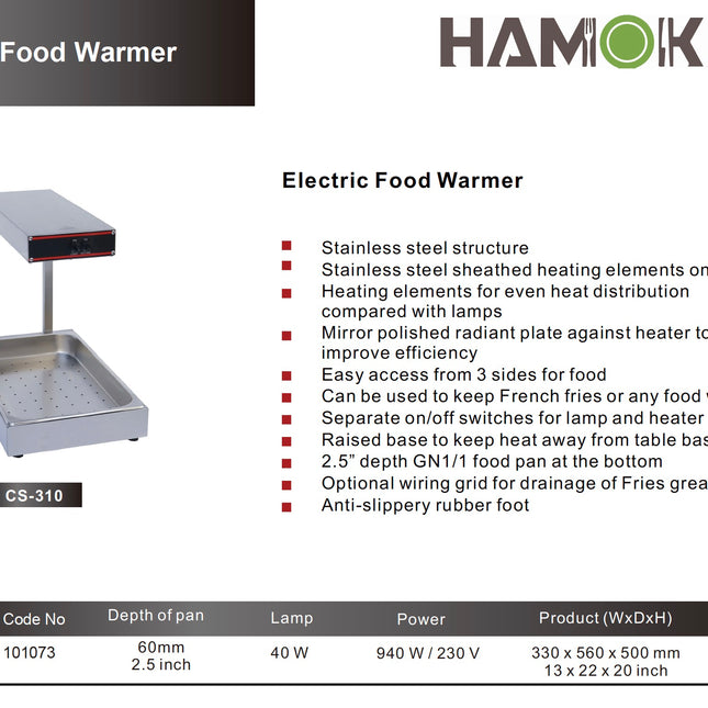 101073 - Countertop Electric Food Warmer