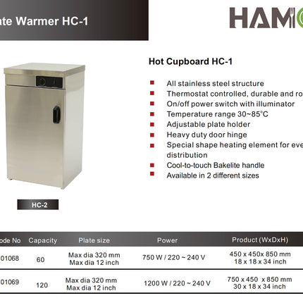 101068 - Heated Cupboard Plate Warmer HC-1