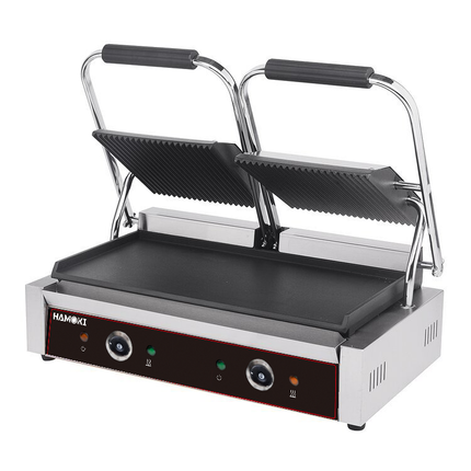 101019 - Contact Grill Twin / Ribbed Top & Smooth Bottom