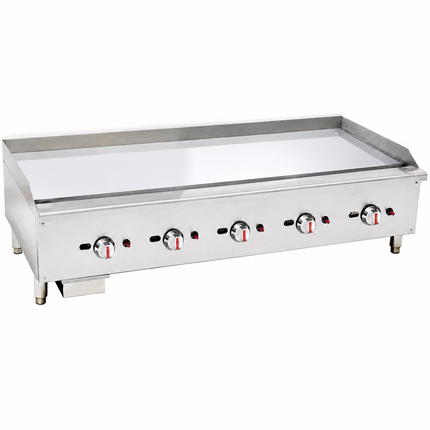 101082-P - Gas Countertop Griddle with Chromed Plate - 5 Control