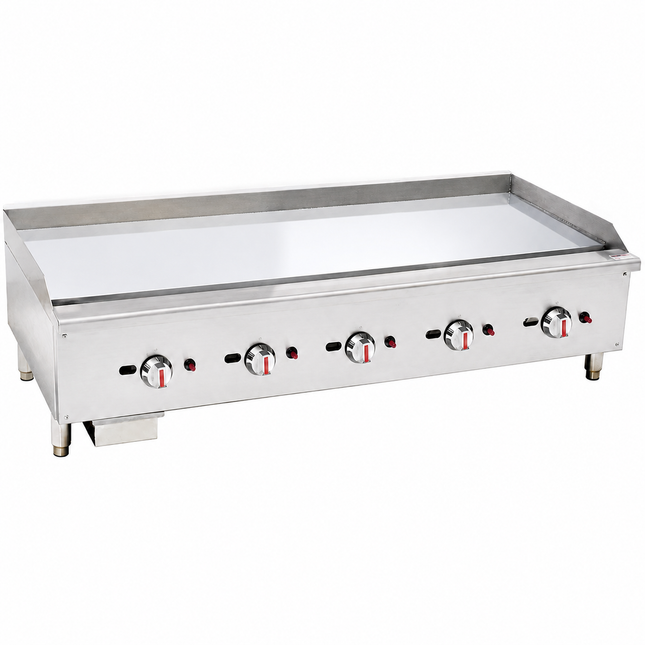 101082-P - Gas Countertop Griddle with Chromed Plate - 5 Control