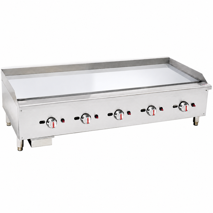 101082-P - Gas Countertop Griddle with Chromed Plate - 5 Control