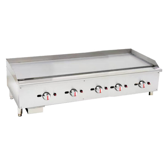 101082-P - Gas Countertop Griddle with Chrome Plate - 5 Control
