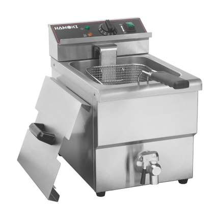 101109 - Commercial Countertop Electric Fryer - 8 Litre (Oil) Single Tank with Drain Tap