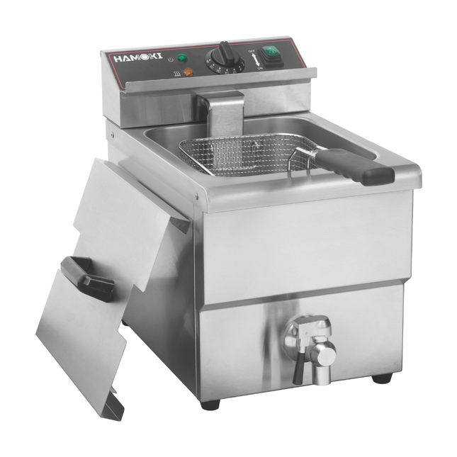 101109 - Commercial Countertop Electric Fryer - 8 Litre (Oil) Single Tank with Drain Tap
