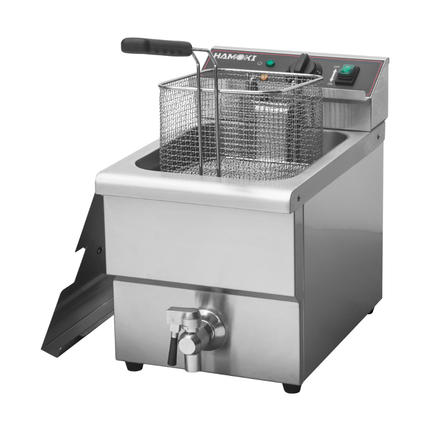 101109 - Commercial Countertop Electric Fryer - 8 Litre (Oil) Single Tank with Drain Tap