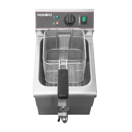 101109 - Commercial Countertop Electric Fryer - 8 Litre (Oil) Single Tank with Drain Tap