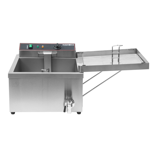101111 - Commercial Electric Doughnut Fryer - 12 Litre (Oil) Countertop Single Tank with Drain Tap