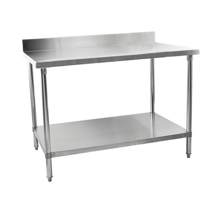 141007 - Stainless Steel Table With Backsplash 900x600mm (WxD)