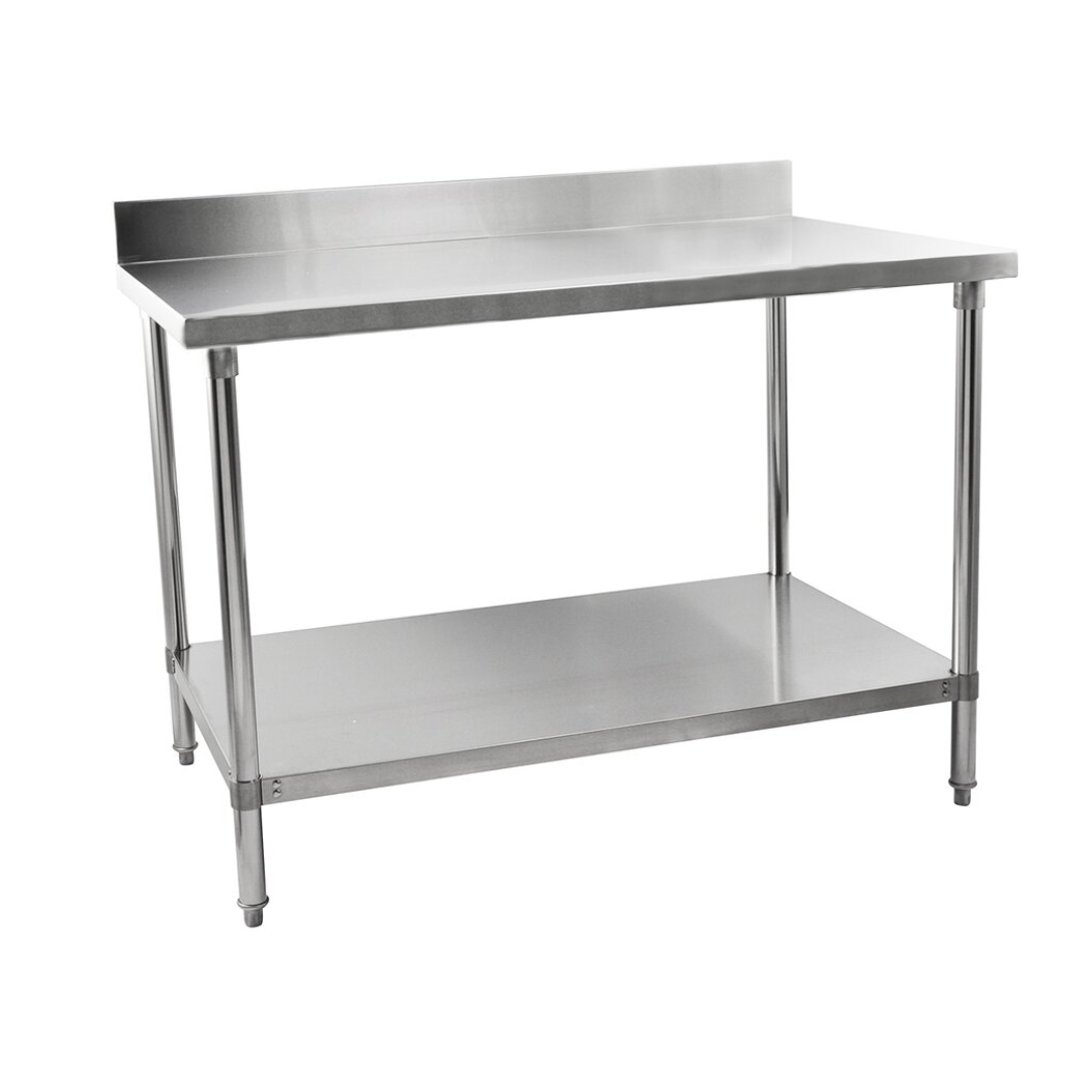 141009 Stainless Steel Table With Backsplash 1500mm Hamoki Limited
