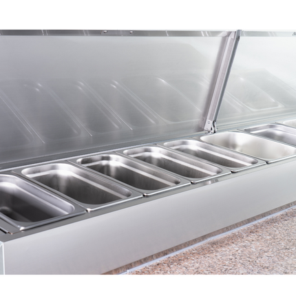 221051 - 3 Door Refrigerated Sandwich Counter with Granite Worktop - 524L