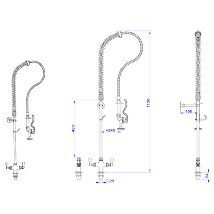 231054 - Pre-Rinse Spray Arm Tap with Double Inlet