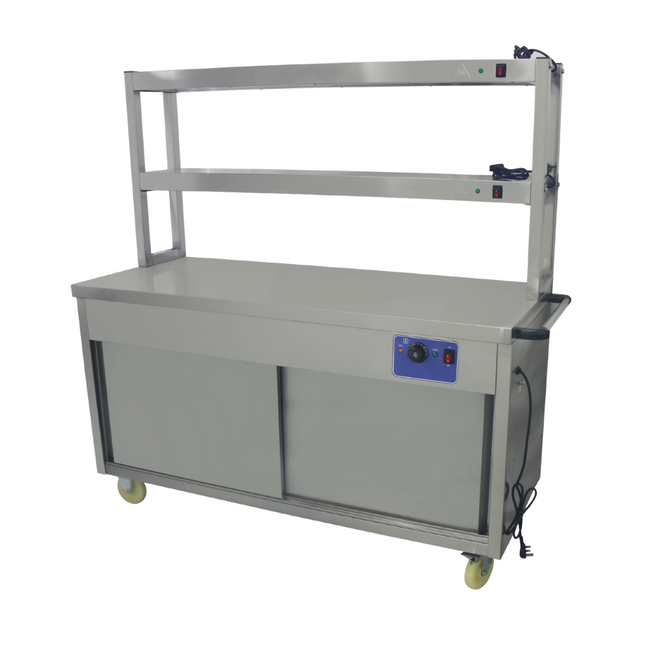 291017 - Food Warmer Cart With 2 Tier Heated Gantry