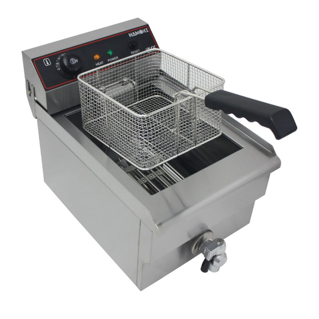 291018 - Countertop Commercial Electric Fryer - 9.5 Litre (Oil) Single Tank with Drain Tap | EF-131V-P