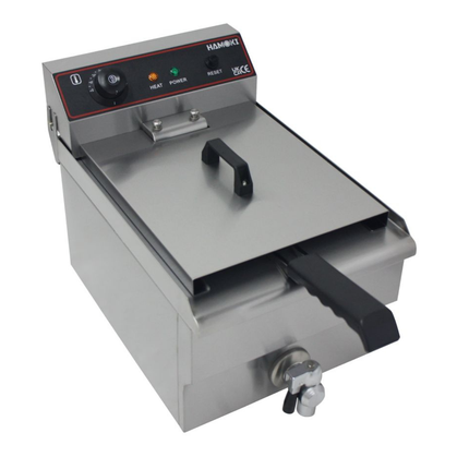 291018 - Countertop Commercial Electric Fryer - 9.5 Litre (Oil) Single Tank with Drain Tap | EF-131V-P