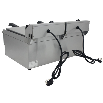 291019 - Countertop Commercial Electric Fryer - 2x9.5 Litre (Oil) Twin Tank with Drain Taps | EF-132V-P