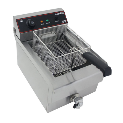 291020 - Countertop Commercial Electric Fryer - 11.5 Litre (Oil) Single Tank with Drain Tap | EF-161V-P