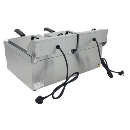 291021 - Countertop Commercial Electric Fryer - 2x11.5 Litre (Oil) Twin Tank with Drain Taps | EF-162V-P