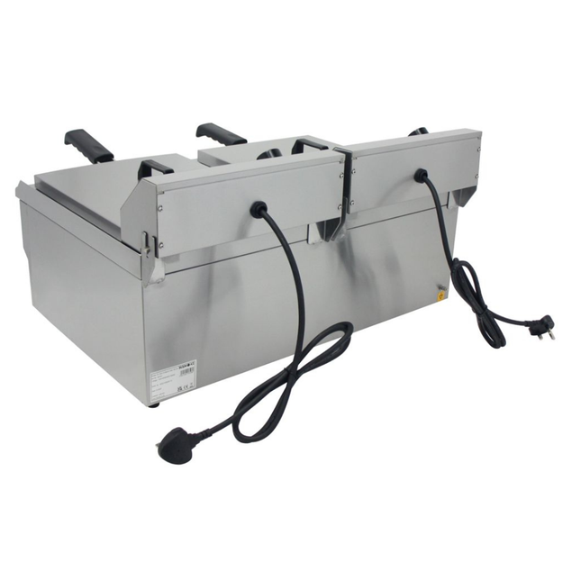291021 - Countertop Commercial Electric Fryer - 2x11.5 Litre (Oil) Twin Tank with Drain Taps | EF-162V-P
