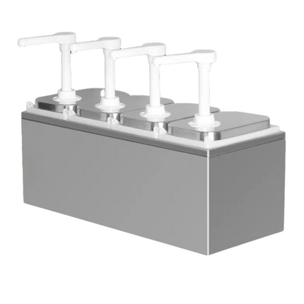 301079 - Condiment/Sauce Dispenser with Plastic Pump 4 x 2 Litre