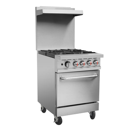 101114 - Ferrowick Gas Range 4 Open Burners with Oven plus 610mm Backsplash HKR-4S-H