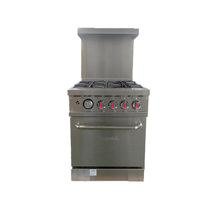101114 - Ferrowick Gas Range 4 Open Burners with Oven plus 610mm Backsplash HKR-4S-H