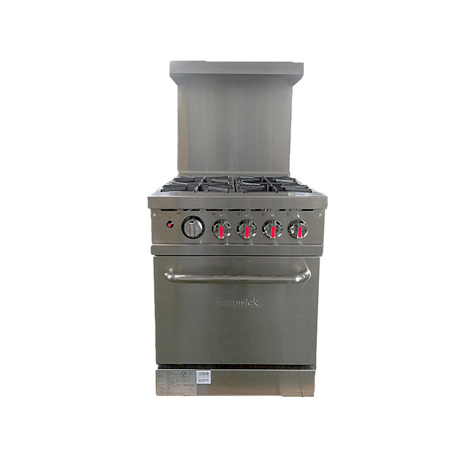 101114 - Ferrowick Gas Range 4 Open Burners with Oven plus 610mm Backsplash HKR-4S-H