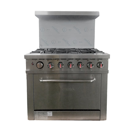 101115 - Ferrowick Gas Range 6 Open Burner with Oven plus 610mm Backsplash HKR-6S-H