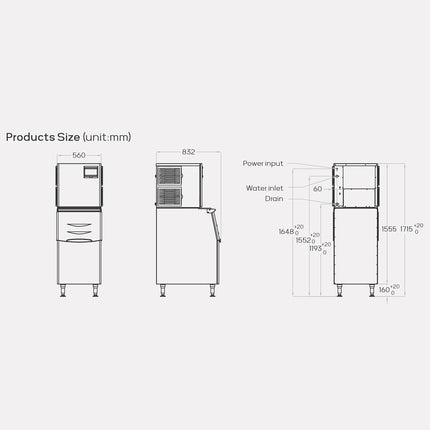 281007 - Cube Ice Machine 160kg (HAM-159K)