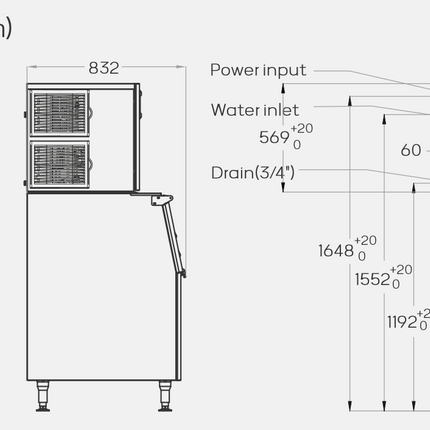 281010 - Cube Ice Machine 318kg (HAM-350K)