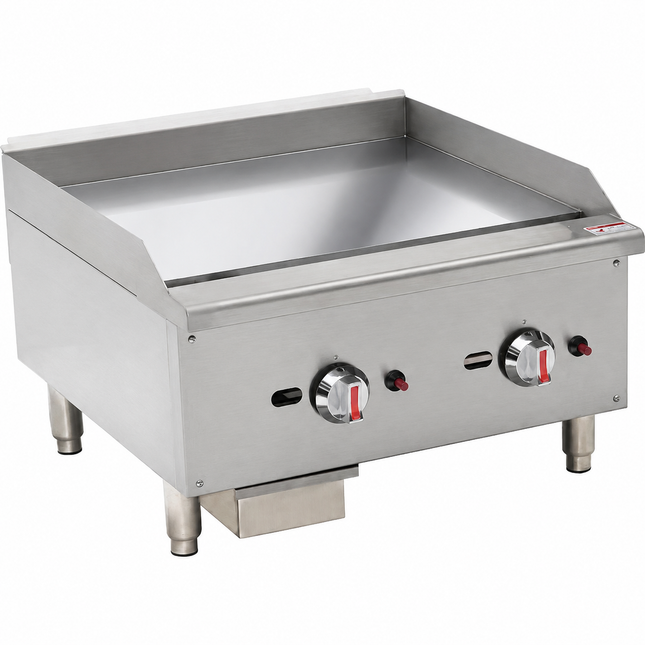 101058-P - Gas Countertop Griddle with Chromed Plate - Dual Control