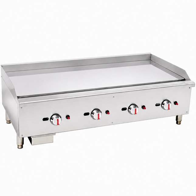101060-P - Gas Countertop Griddle with Chromed Plate - Quad Control