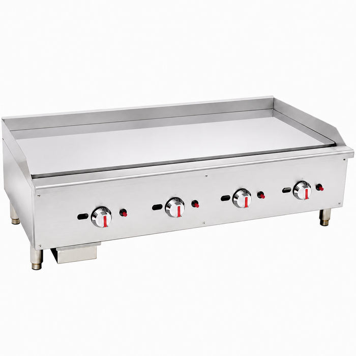 101060-P - Gas Countertop Griddle with Chromed Plate - Quad Control