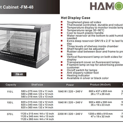 101036 - Hot Display Cabinet - 370 Litres