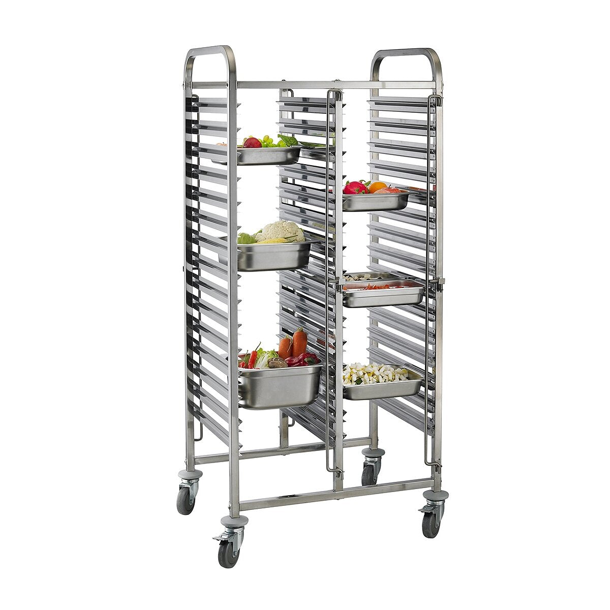 301008 - Racking Trolley 15 Tier Double Row Rack for GN Pan1/1 (30 Shelves)