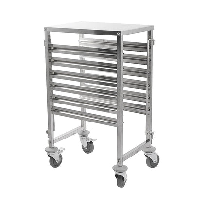 301010 - Racking Trolley 6 Shelves with Work Table Top for GN Pan 1/1