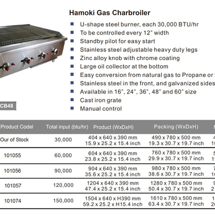 101057 - Gas Countertop Charbroiler - Quad Control
