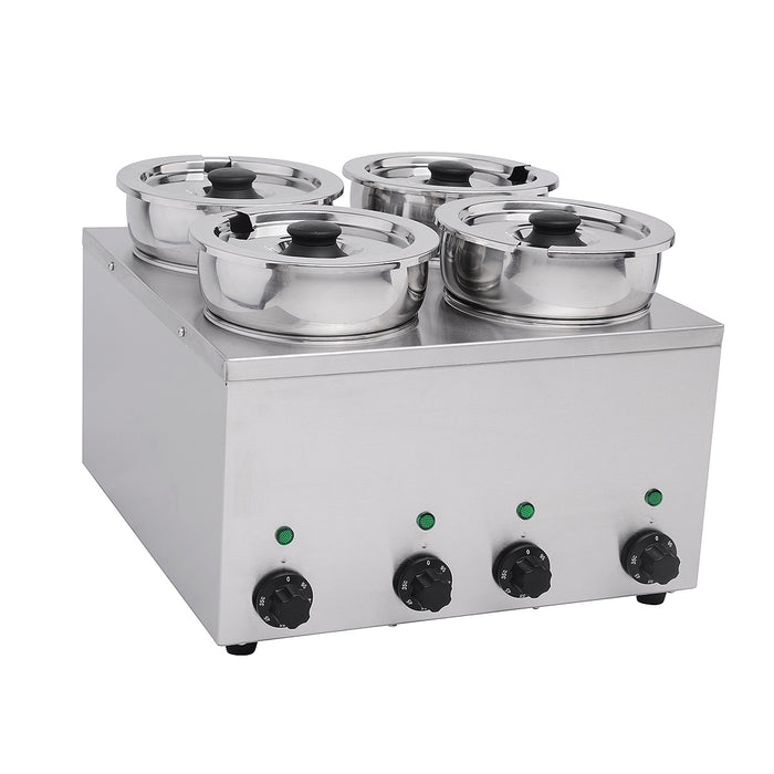 101050 - Electric Wet Heat Bain Marie with 4 Round Pots - 4x3.5Ltr, Plug In