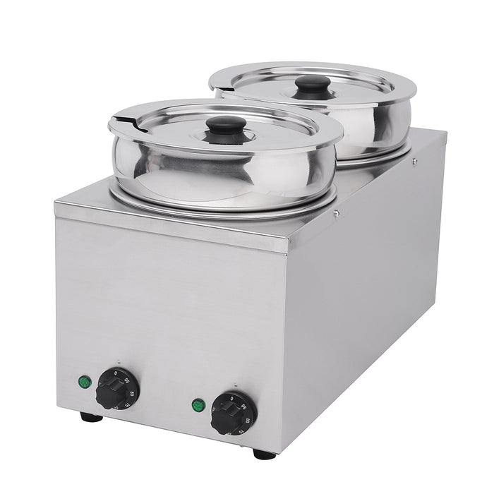 101048 - Electric Wet Heat Bain Marie with 2 Round Pots - 2x3.5Ltr, Plug In
