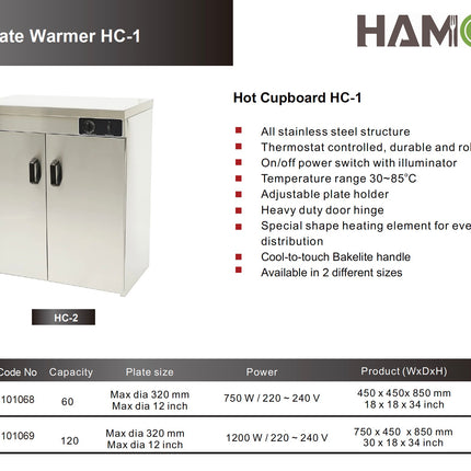 101069 - Heated Cupboard Plate Warmer HC-2